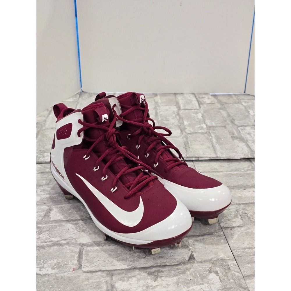 Nike Alpha Huarache Men's 13.5 Elite Metal Baseball Cleats Red 923428-612 Maroon